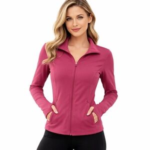 Spyder Active Dusty Rose Ribbed Zip Up Athletic Jacket Size S